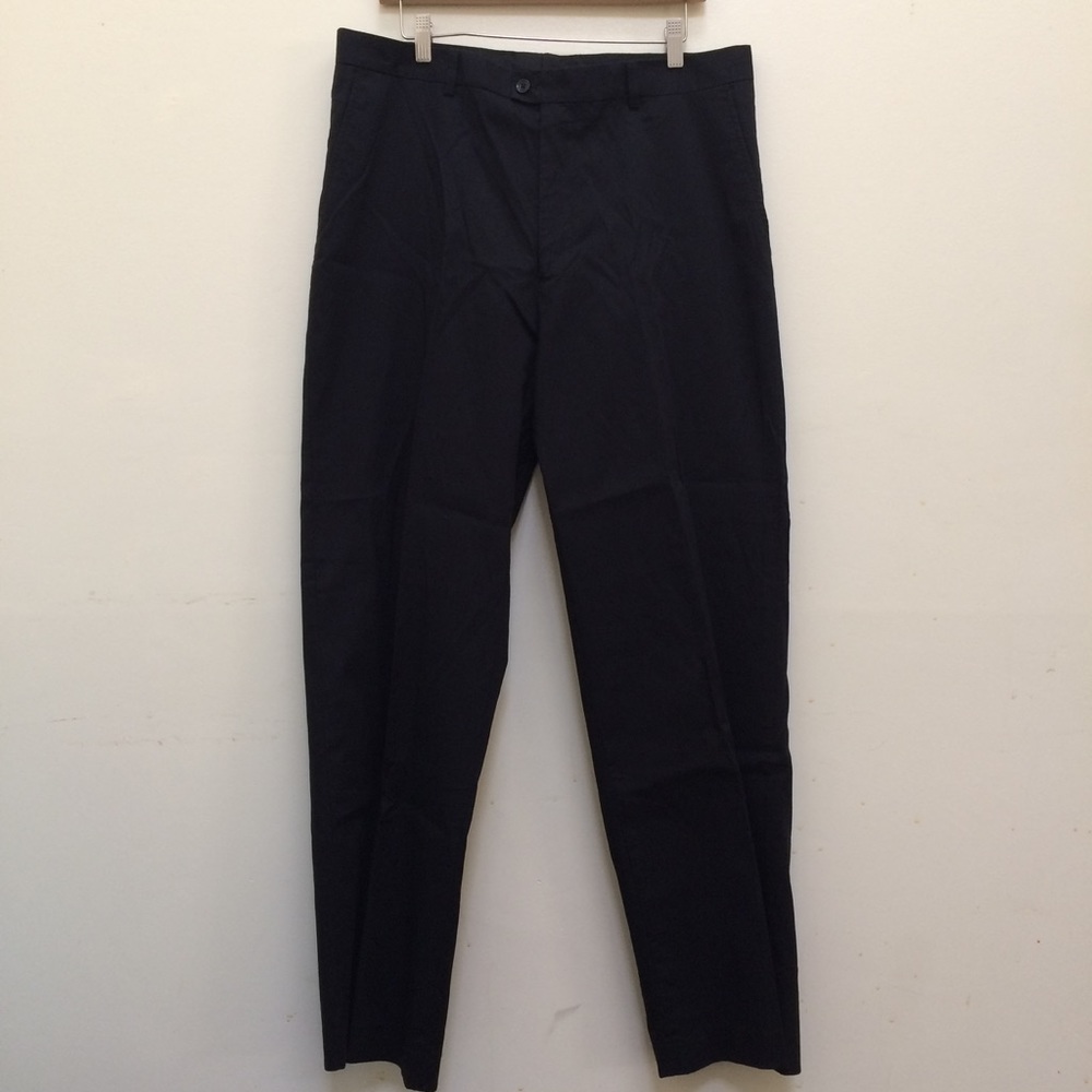 100% Cotton Black Flat-Front Claiborne Dress Pants